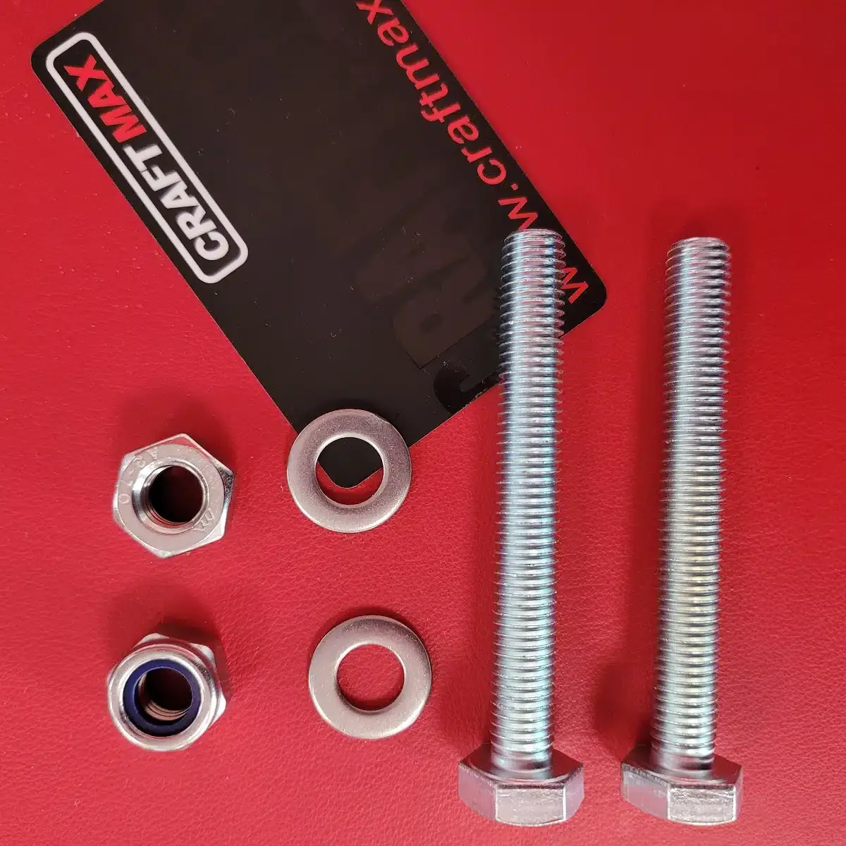 Schrauben Befestigungs-Set für Klemmbügel-Halter mit selbstsichernde Mutter, Schraubenlänge 80mm