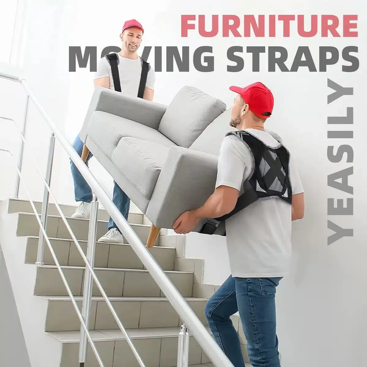 Profi Schultergurt, Tragegurt, Umzug Transportgurt mit Rückenpolster bis 200kg – 3m Länge zum ergonomischen leichten Heben von Gegenständen – Bild 7